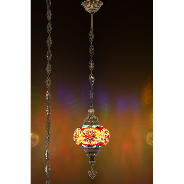 One Light Turkish Mosaic Hanging Lamp (All-in-one Mix)