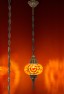 One Light Turkish Mosaic Hanging Lamp (Orange Red)