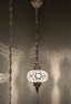 One Light Turkish Mosaic Hanging Lamp (White Star)