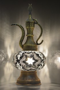 Pitcher (Teapot) Mosaic Table Lamp (Black White)