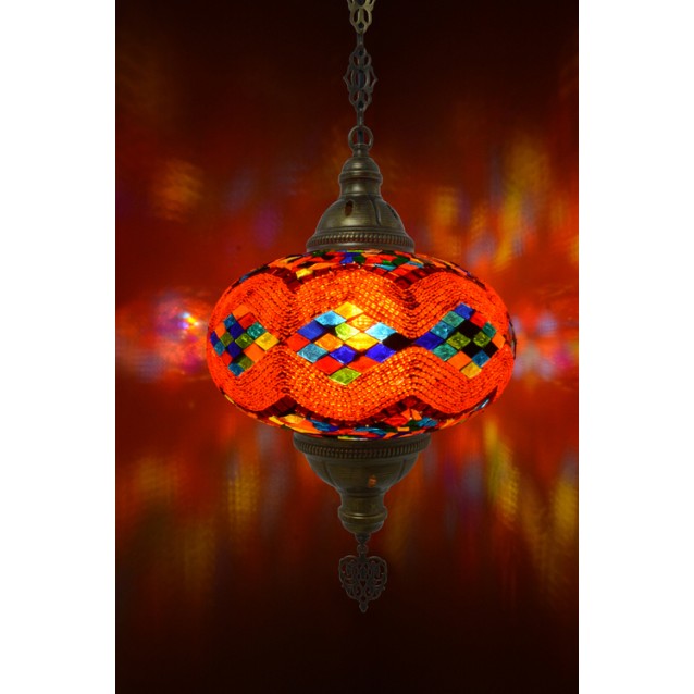 XL Mosaic Hanging Lamp (Reddish Mix)