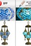 3 Globe Turkish Mosaic Table Lamp (Sea Blue)