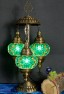 3 Globe Turkish Mosaic Table Lamp (Turquoise Green)