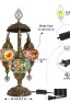 3 Globe Turkish Mosaic Table Lamp (Cappadocia Balloon)