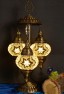 3 Globe Turkish Mosaic Table Lamp (Vanilla)