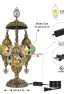 3 Globe Turkish Mosaic Table Lamp (Multicolor)