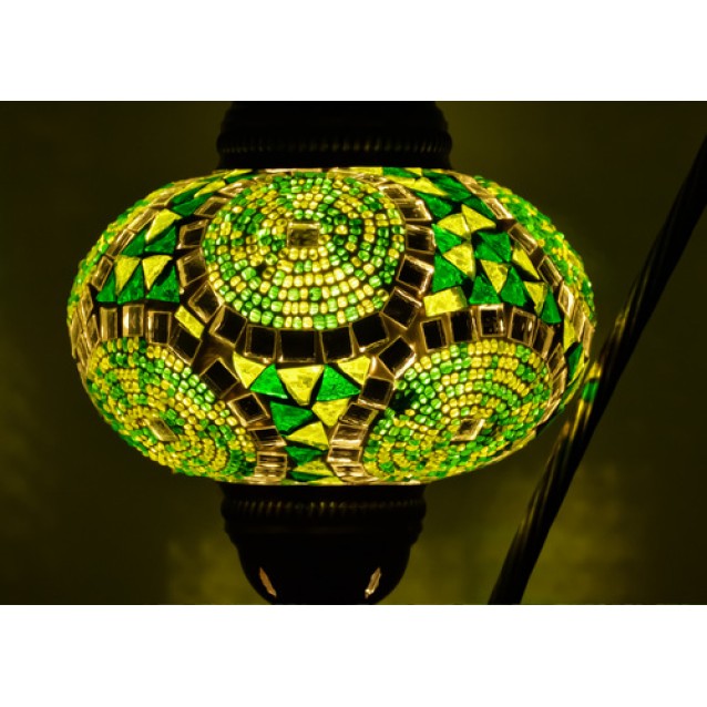 Turkish Swan Neck Mosaic Table Lamp (Green Ring)
