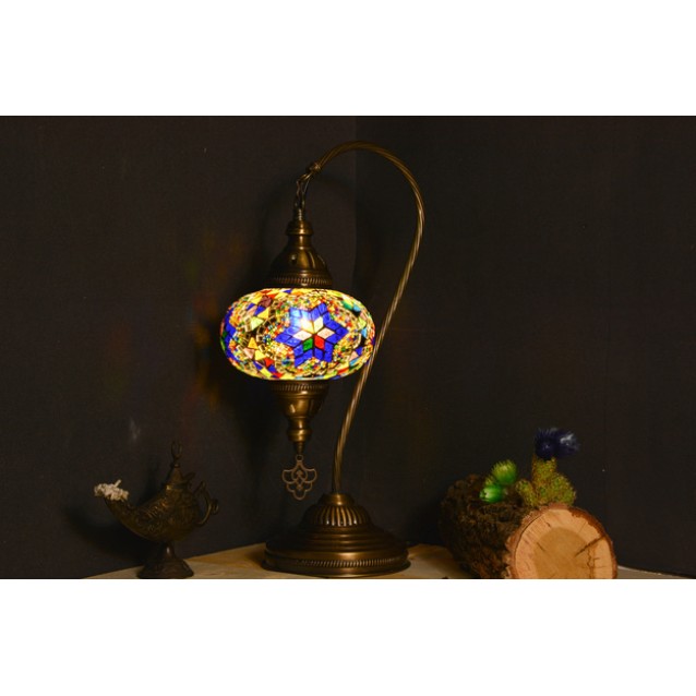 Turkish Swan Neck Mosaic Table Lamp (Queen Mix)