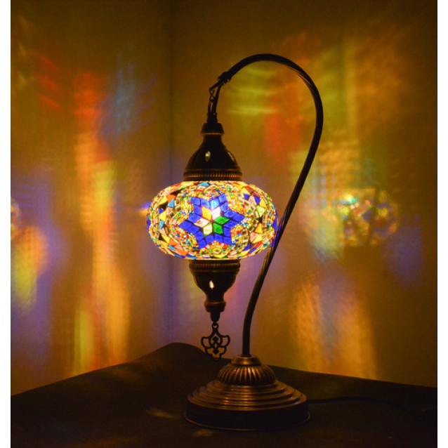 Turkish Swan Neck Mosaic Table Lamp (Queen Mix)