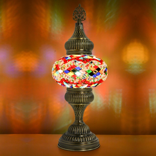 Hammered Turkish Mosaic Table Lamp (Anatolian Rug)