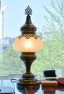 Hammered Turkish Mosaic Table Lamp (Frosted Cracked Clear)
