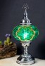 Chrome Finished Silver Color Mosaic Table Lamp (Turquoise Green)