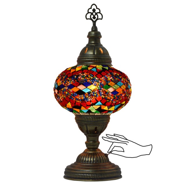 Battery Operated Mosaic Table Lamp (Anatolian Rug)
