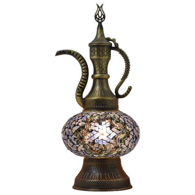 Pitcher (Teapot) Mosaic Table Lamp (Lilac)