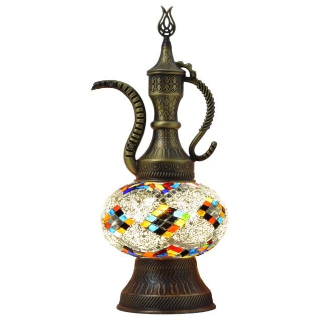 Pitcher (Teapot) Mosaic Table Lamp (Multi Rug)