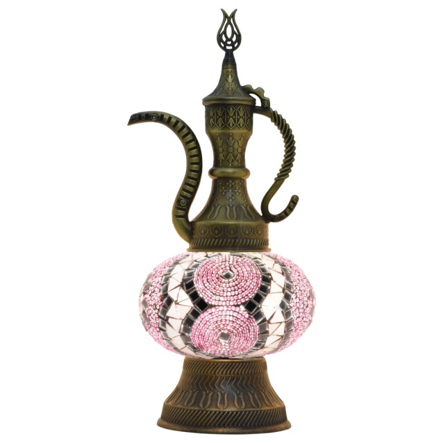 Pitcher (Teapot) Mosaic Table Lamp (Pink)