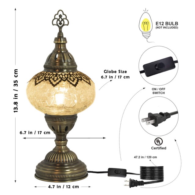 Turkish Mosaic Table Lamp (Crack Clear)