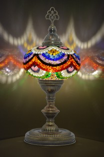 Turkish XL Globe Mosaic Table Lamp (Rainbow)