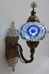 Hard-Wired Turkish Wall Sconce Lights (Evil Eye Blue)