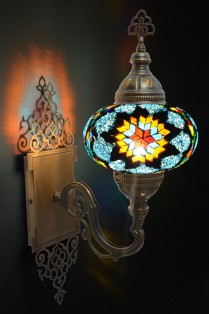 Hard-Wired Turkish Wall Sconce Lights (Daisy Mix)