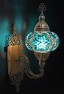 Hard-Wired Turkish Wall Sconce Lights (Turquoise Green)