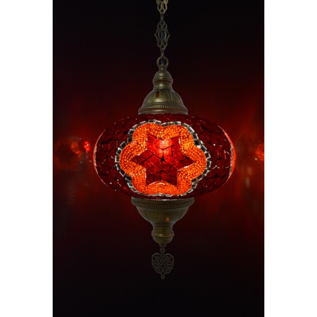 XL Mosaic Hanging Lamp (Dark Red)