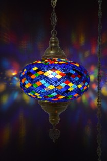 XL Mosaic Hanging Lamp (Navy Blue)
