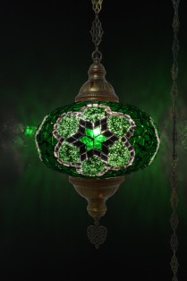 XL Mosaic Hanging Lamp (Dark Green)