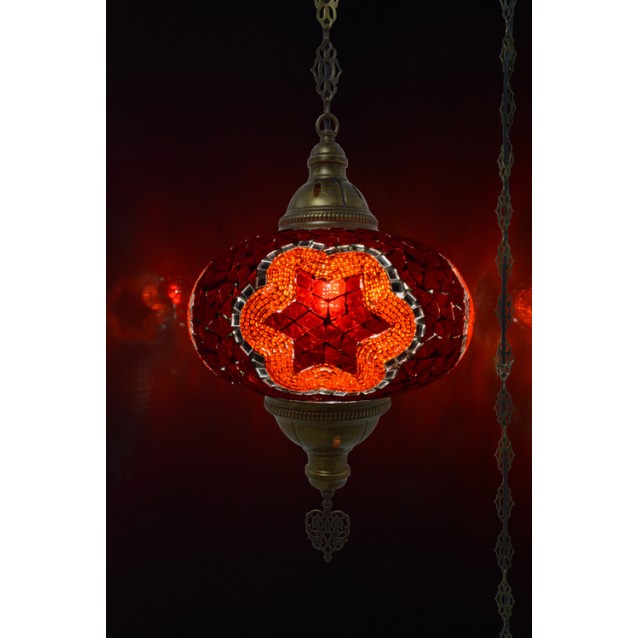 XL Mosaic Hanging Lamp (Dark Red)