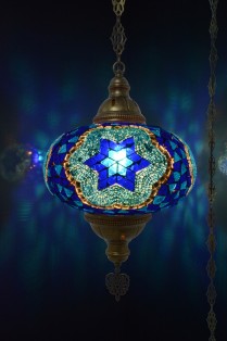 XL Mosaic Hanging Lamp (Deep Blue)