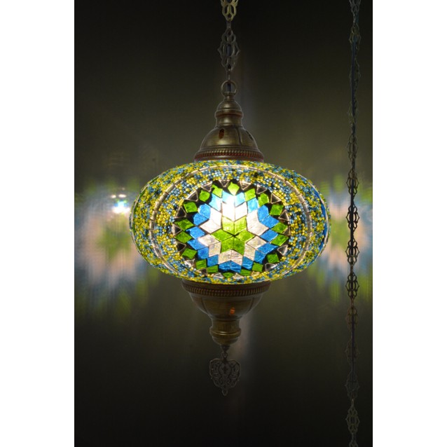 XL Mosaic Hanging Lamp (Light Green)