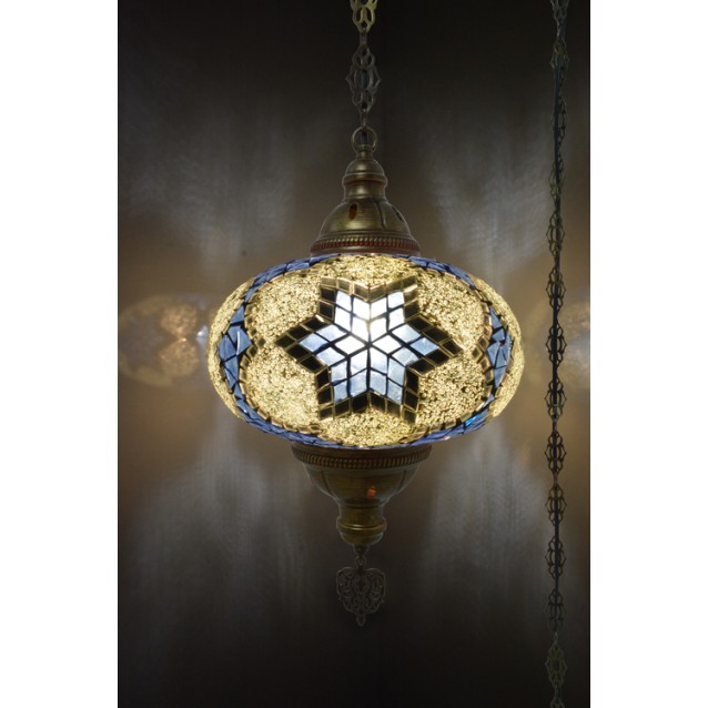 XL Mosaic Hanging Lamp (Light Turquoise)