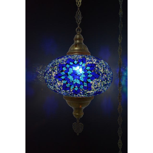 XL Mosaic Hanging Lamp (Sea Blue)
