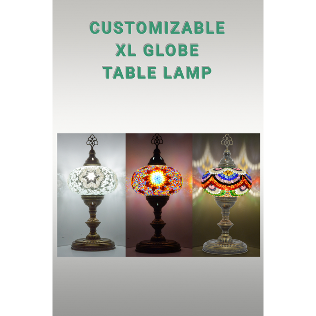 Customize Turkish XL Globe Mosaic Table Lamps