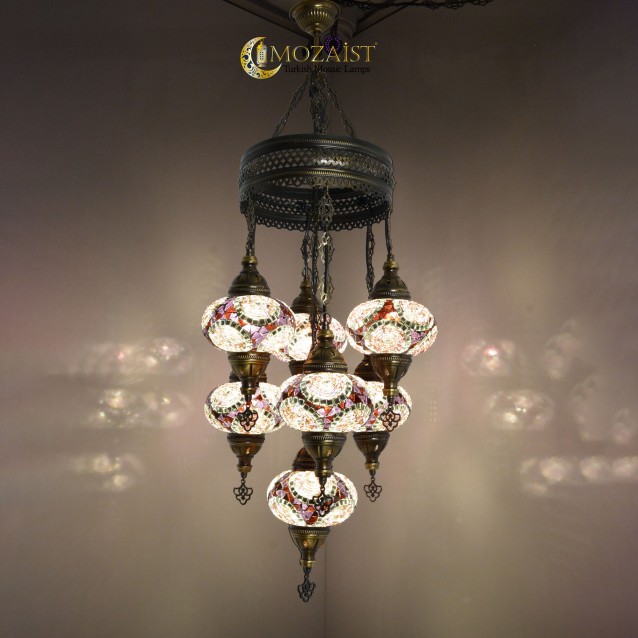 Customize 7 Globe Mosaic Sultan Chandeliers