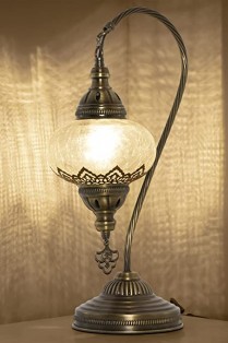 Turkish Swan Neck Mosaic Table Lamp (Crack Clear)